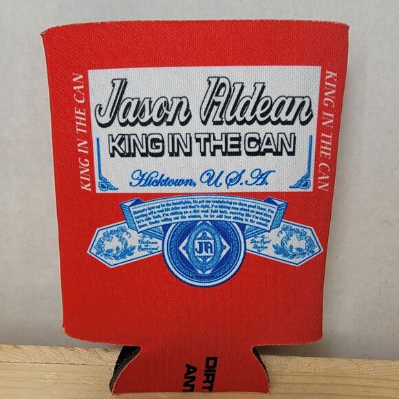 Jason Aldean "King In The Can" Can Koozie Red - Picture 3 of 3